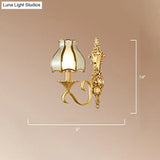 Traditional Brass Wall Mount Light With Beveled Glass - Living Room Fixture
