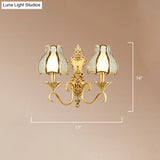 Traditional Brass Wall Mount Light With Beveled Glass - Living Room Fixture