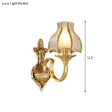 Traditional Brass Wall Sconce With Curving Design - 1/2 Light Fixture For Bedroom