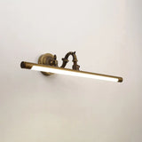 Traditional Bronze Finish Metal Bathroom Led Wall Sconce With Swing Arm / 18 Warm