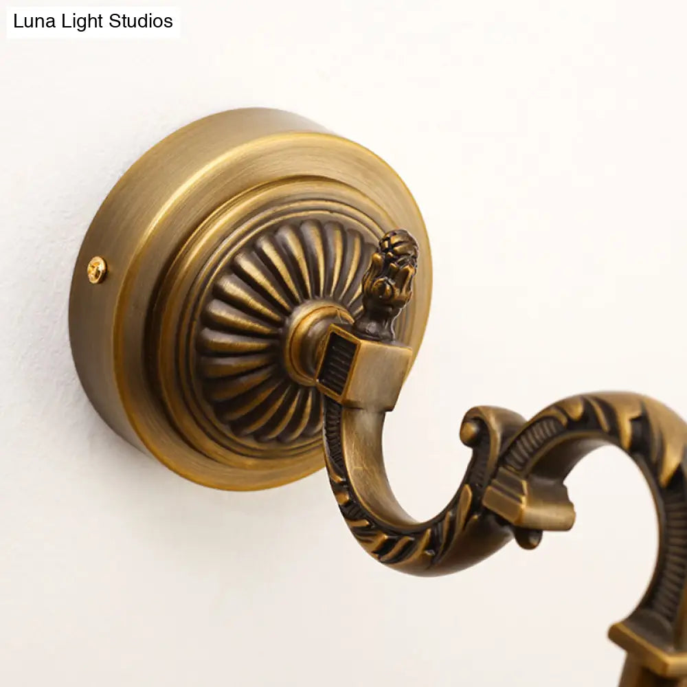 Traditional Bronze Finish Metal Bathroom Led Wall Sconce With Swing Arm