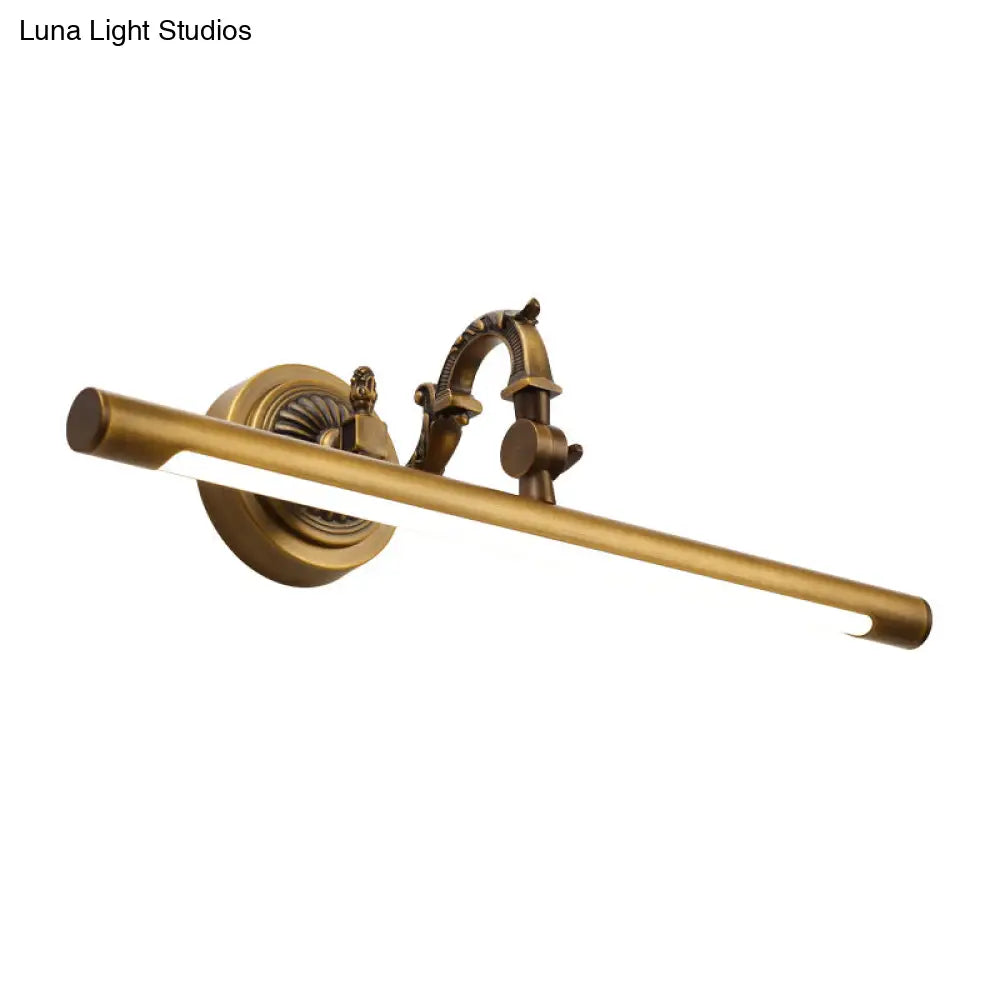 Traditional Bronze Finish Metal Bathroom Led Wall Sconce With Swing Arm
