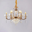 Traditional Chandelier Dining Room Light With Clear Rippled Glass Shade 9 /