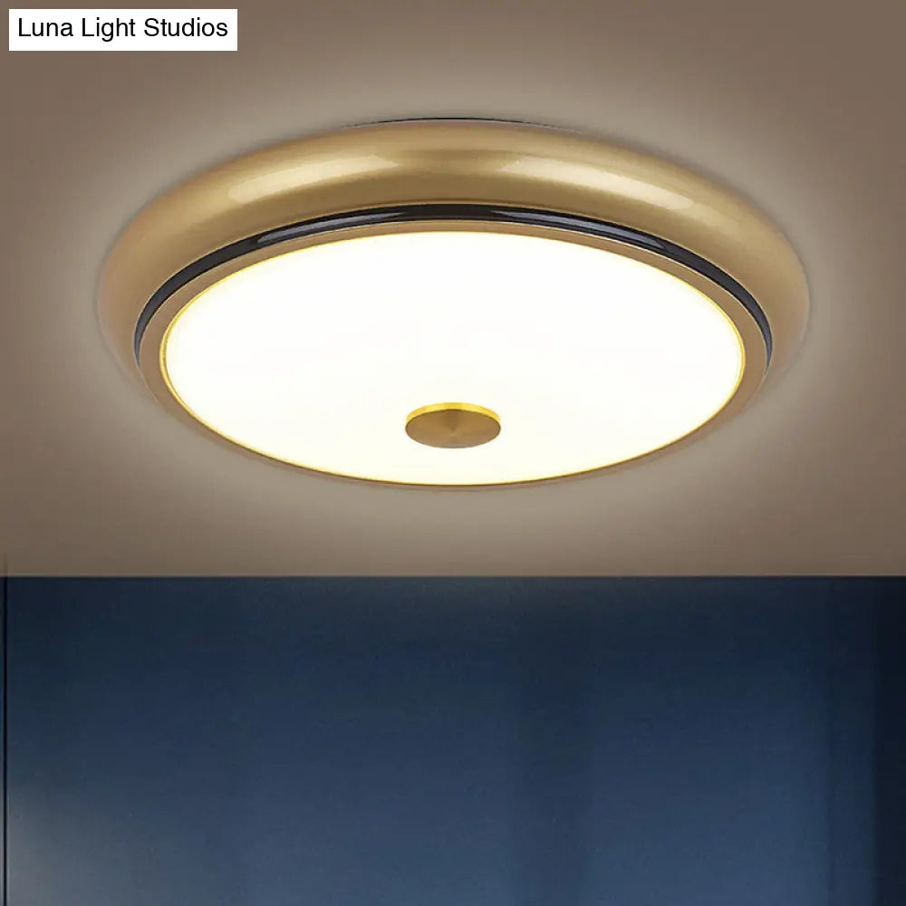 Traditional Circular Led Flush Mount Ceiling Light Fixture - 13’/16’/19.5’ Wide Black/Gold