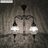 Traditional Clear Glass Ceiling Lamp: Globe/Gourd Design 2 Heads Living Room Lighting