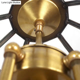 Traditional Clear Glass Cone Pendant Chandelier - 6 Bulbs Brass Ceiling Light