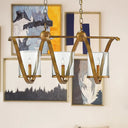 Traditional Clear Glass Hanging Light - Antique Brass/Aged Silver Cylinder Island Lighting Fixture