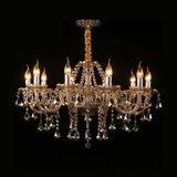 Traditional Cognac Glass Crystal Chandelier - Elegant Bedroom Suspension Lamp 10 /