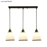 Traditional Cream Glass Bell Shade Multi Ceiling Light For Living Room