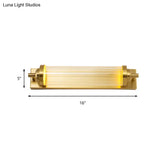 Traditional Crystal Brass Led Wall Lamp: 10/10.5/16-Inch Wide Round/Rectangle Sconce Light For