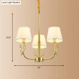 Traditional Deer Decor Brass Bucket Ceiling Chandelier Light Fixture