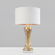 Traditional Fabric Drum Table Light - Gold 1 Ideal For Bedroom Task Lighting