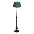 Traditional Fabric Empire Shade Standing Lamp - Single-Bulb Floor Lighting For Living Room Blackish