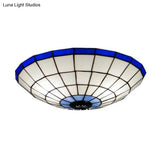 Traditional Flush Mount Glass Ceiling Lamp - Bedroom Lighting