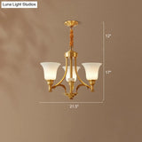 Traditional Frosted White Glass Chandelier - Elegant Hanging Light Fixture For Living Room