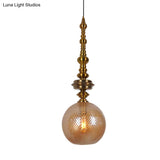 Traditional Glass Ball Pendant Light For Hallway