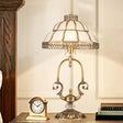 Traditional Gold 1/2-Light Dome Nightstand Lamp With White Glass And Peacock/Elliptical Frame Design