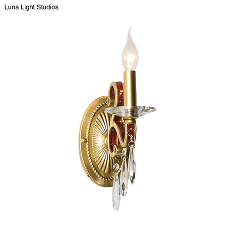 Traditional Gold Conical Sconce Light Fixture With Optional Fabric Shade
