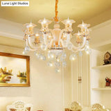 Traditional Gold Flower Chandelier Pendant Light With Clear K9 Crystal - 6/10 Heads Ideal For Living