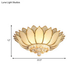 Traditional Gold Flush Mount Light With Scalloped Cream Glass Shades - 4/6 Lights 21.5’/23.5’