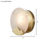 Traditional Gold Metal Wall Mounted Candle Lamp With Marble Accent