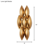 Traditional Gold Oval Sconce Light - 7/14 Heads Metal Wall Lamp For Living Room Wide
