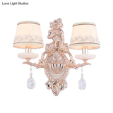 Traditional Gold Wall Mount Lamp With Fabric Shade - Ideal For Bedroom Or Candlelight Ambiance 2