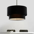 Traditional Layered Tier Chandelier - 3-Light Ceiling Light In Black/White/Flaxen 16/19.5/23.5 Wide