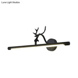 Traditional Led Vanity Lamp - Black Metal Sconce Light Fixture For Bathroom 18/23/29.5 Wide
