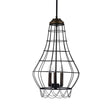 Traditional Metal Candle Chandelier - 3-Light Pendant Light With Cage For Living Room Black