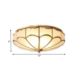 Traditional Opal Glass Dome Flush Mount Chandelier - 14/18 Wide 3/4 Bulbs Brass Ceiling