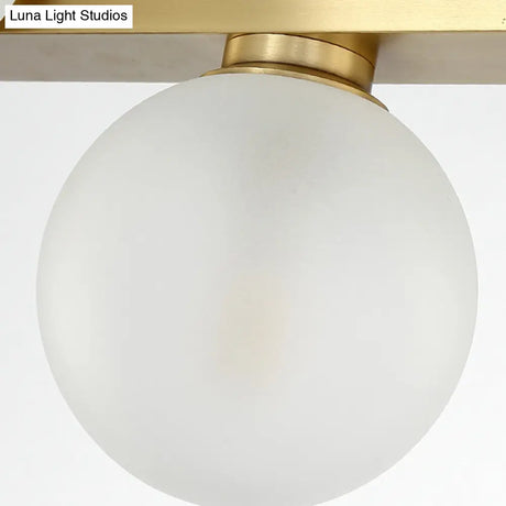 Traditional Spherical Frosted Glass Pendant Light - Gold 7/12 Lights Dining Room Island Lighting