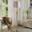 Traditional Style Conical Shade Floor Lamp White/Red Fabric 1 Head For Guest Room White