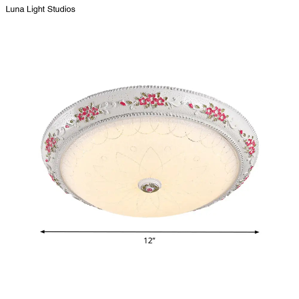 Traditional Style Led Flush Mount Ceiling Light In Cream Glass Available 3 Sizes