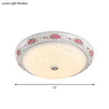 Traditional Style Led Flush Mount Ceiling Light In Cream Glass Available 3 Sizes