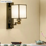 Traditional Style White Fabric Wall Sconce For Living Room