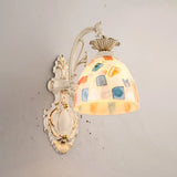 Traditional Tiffany Glass Wall Lamp With Bell Shade - Perfect For Corridor Lighting 1 / White