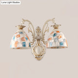 Traditional Tiffany Glass Wall Lamp With Bell Shade - Perfect For Corridor Lighting