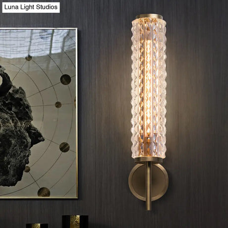 Traditional Tube Wall Mount Lamp - 1 Head Metal Lighting In Bronze Ideal For Living Room