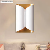 Traditional Twist Wall Lamp: Metal 2-Head Sconce Light In White For Living Room