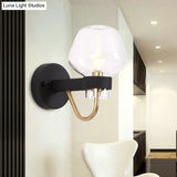 Traditional Urn Sconce Light - Clear/Amber/Smoke Gray Glass Wall Fixture For Living Room