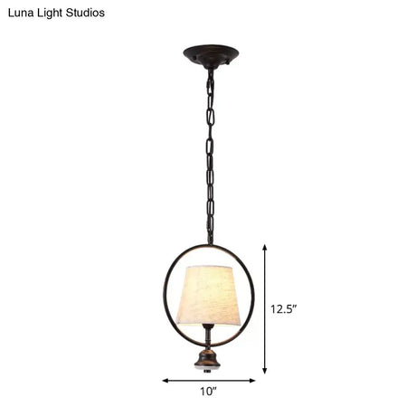 Traditional White Fabric Dining Room Pendant Ceiling Light Fixture