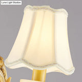 Traditional White Flared Wall Lamp With Jade Deco - Perfect Dining Room Lighting