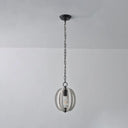 Traditional Wood Geometric Cage Pendant Light For Living Room White / C