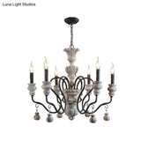 Traditional Wooden Candelabra Ceiling Chandelier For Dining Room With Curved Rustic Arm