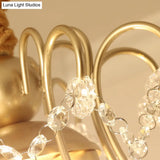 Transitional 3-Light Gold Ceiling Pendant Chandelier With Crystal Draping