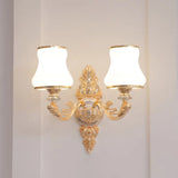 Transitional Flare Wall Sconce With Frosted Glass - White Light For Living Room 2 / B