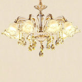 Transitional Ruffled Glass Chandelier Light For Living Room - Hanging Ceiling Fixture 10 / Silver