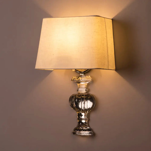 Trapezoid Fabric Sconce Light In White - Modern Minimalist Wall Lighting For Bedroom