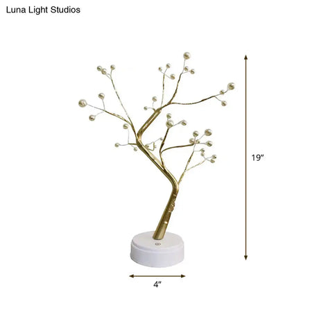 Tree Shaped Led Table Lamp With Usb Charging Port